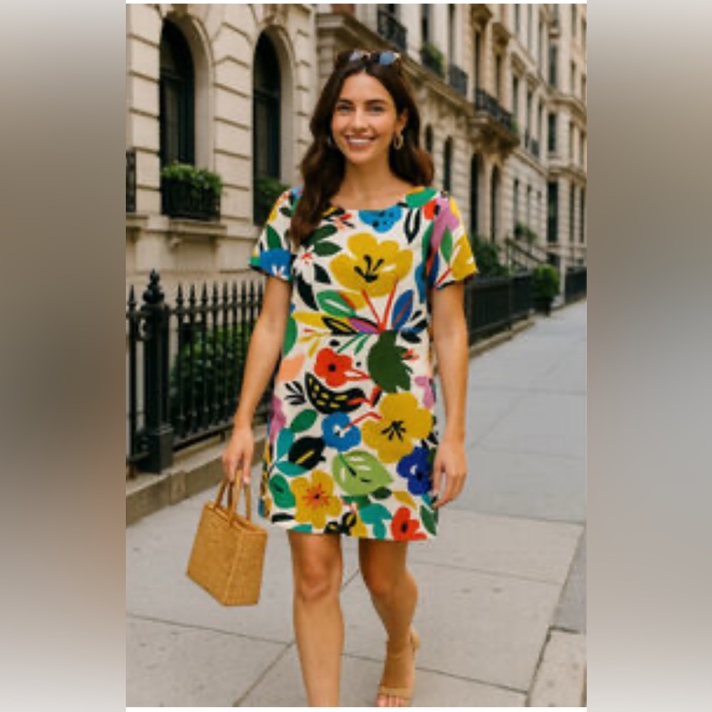 MOLLY BRACKEN Lili Sidonio Tropical Palette Floral Dress